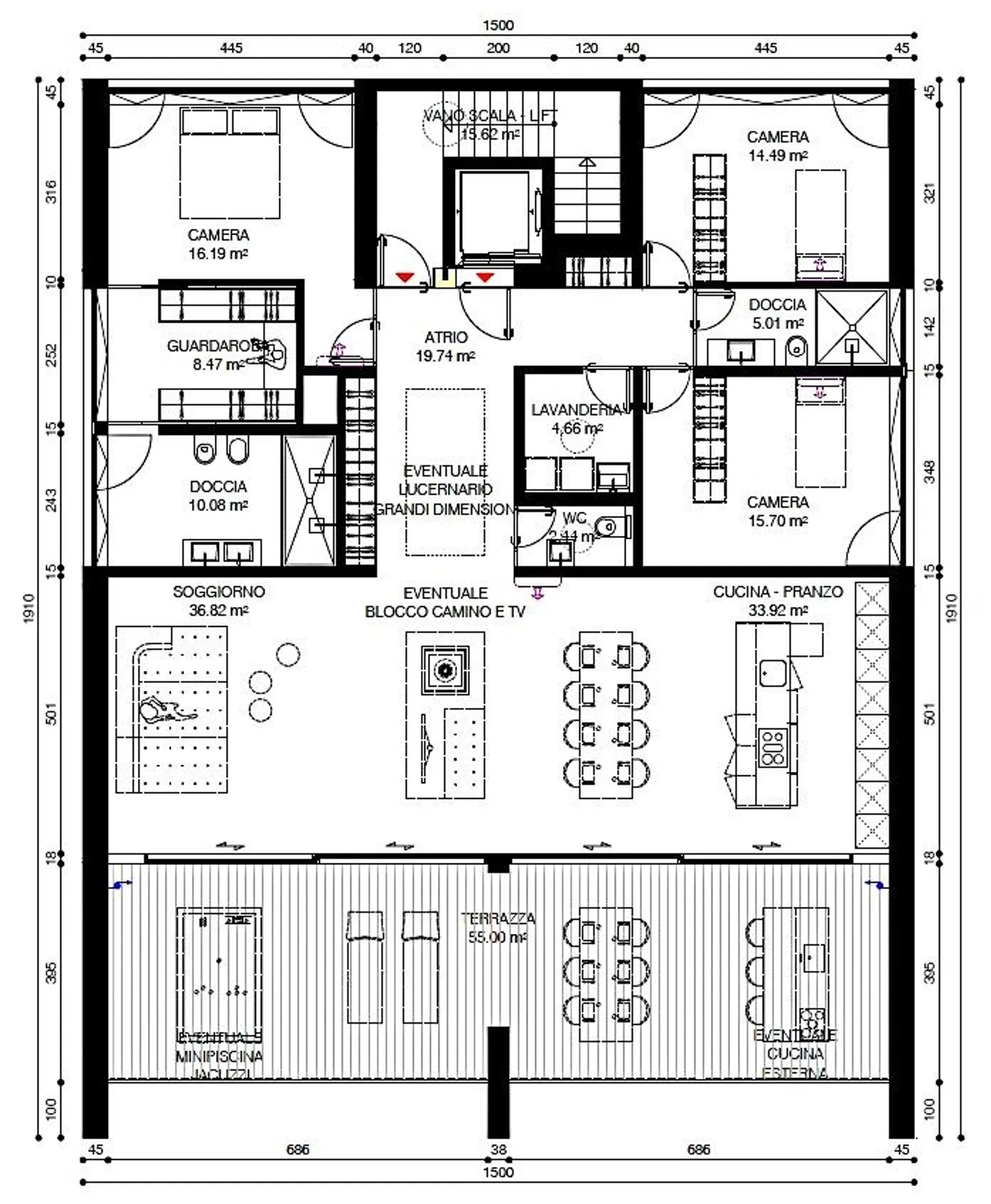 Appartement penthouse exclusif avec grande terrasse couverte – 4 places de parking incluses - Photo 11 sur 12