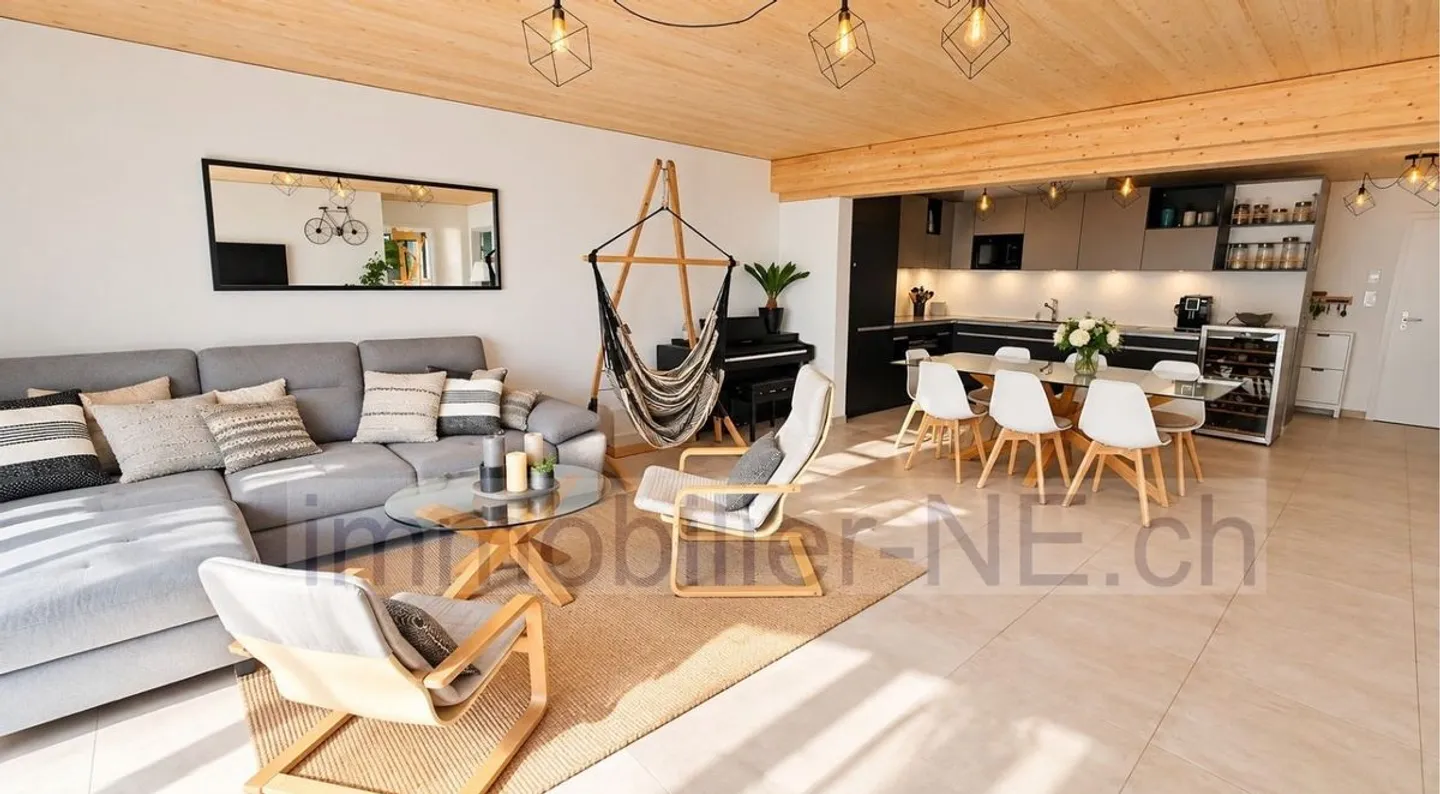 Appartement moderne de 4,5 pièces avec terrasse, une place de parc intérieure et un place de stationnement extérieure - Foto 1 von 11