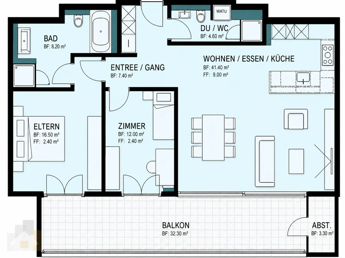 Spacious living with a view: modern 3.5-room apartment with large terrace - Photo 5 of 5