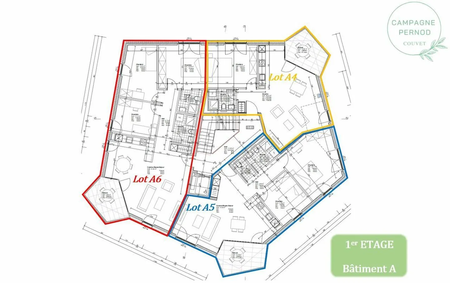 Nuovo appartamento di 2,5 locali con balcone Campagne Pernod, lotto A4 - Foto 12 di 13
