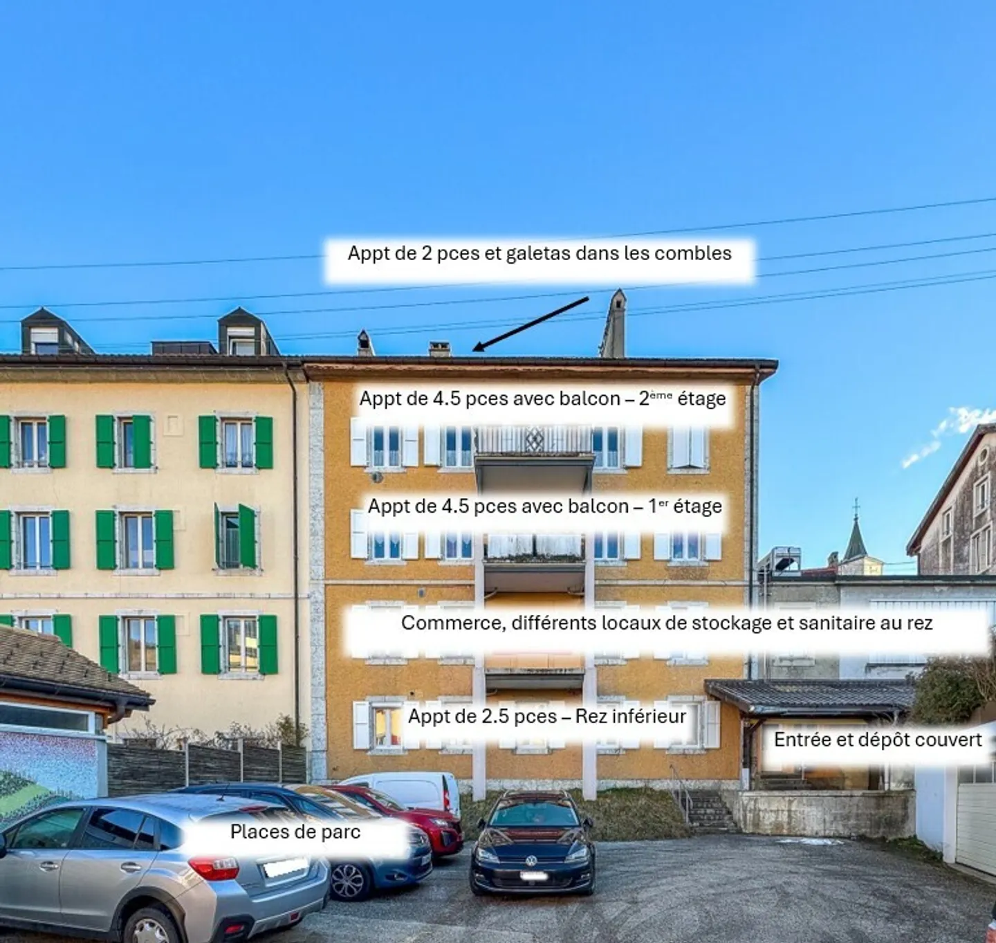 Immeuble locatif de 4 logements et un 1 commerce Au coeur de Ste-Croix - Foto 6 von 13