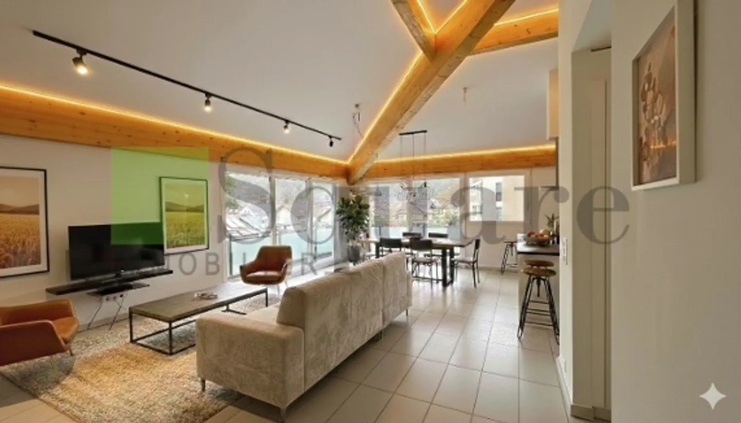 Magnifique appartement en attique de 4.5 pièces - terrasse panoramique - Photo 2 sur 6