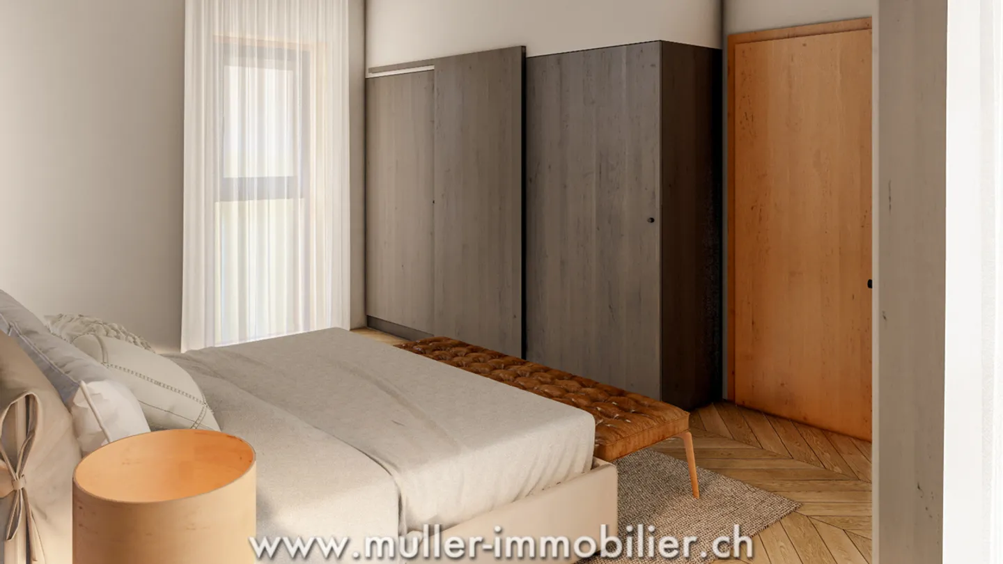 Villa neuve mitoyenne avec jardin dans les hauteurs de Payerne - Photo 7 sur 13