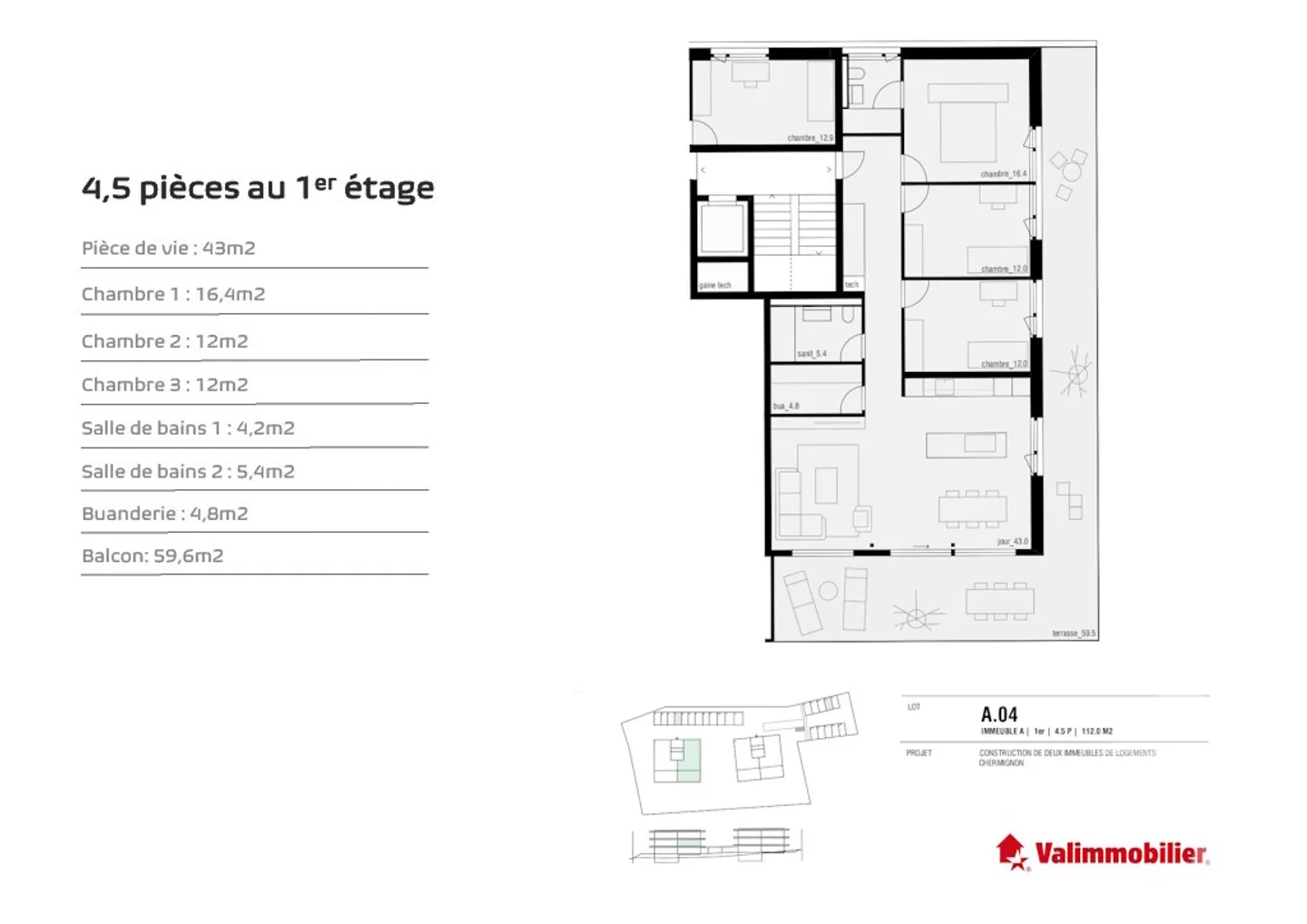 Chermignon, 4,5 Zimmer Neubau im Gartengeschoss - Foto 10 von 13