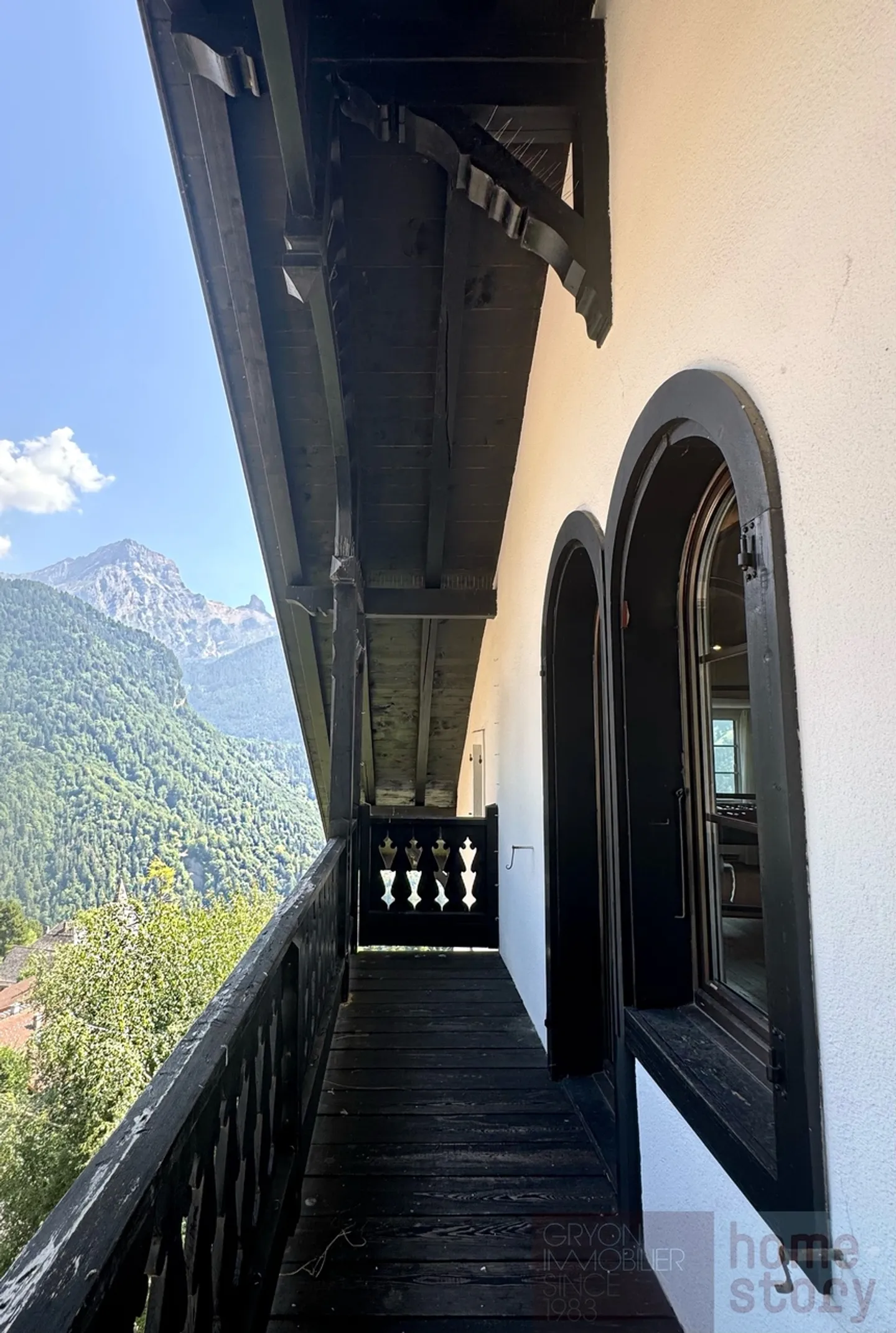 Wohnung unter dem Dach in Gryon mit Balkon und Alpenblick - Foto 5 von 13