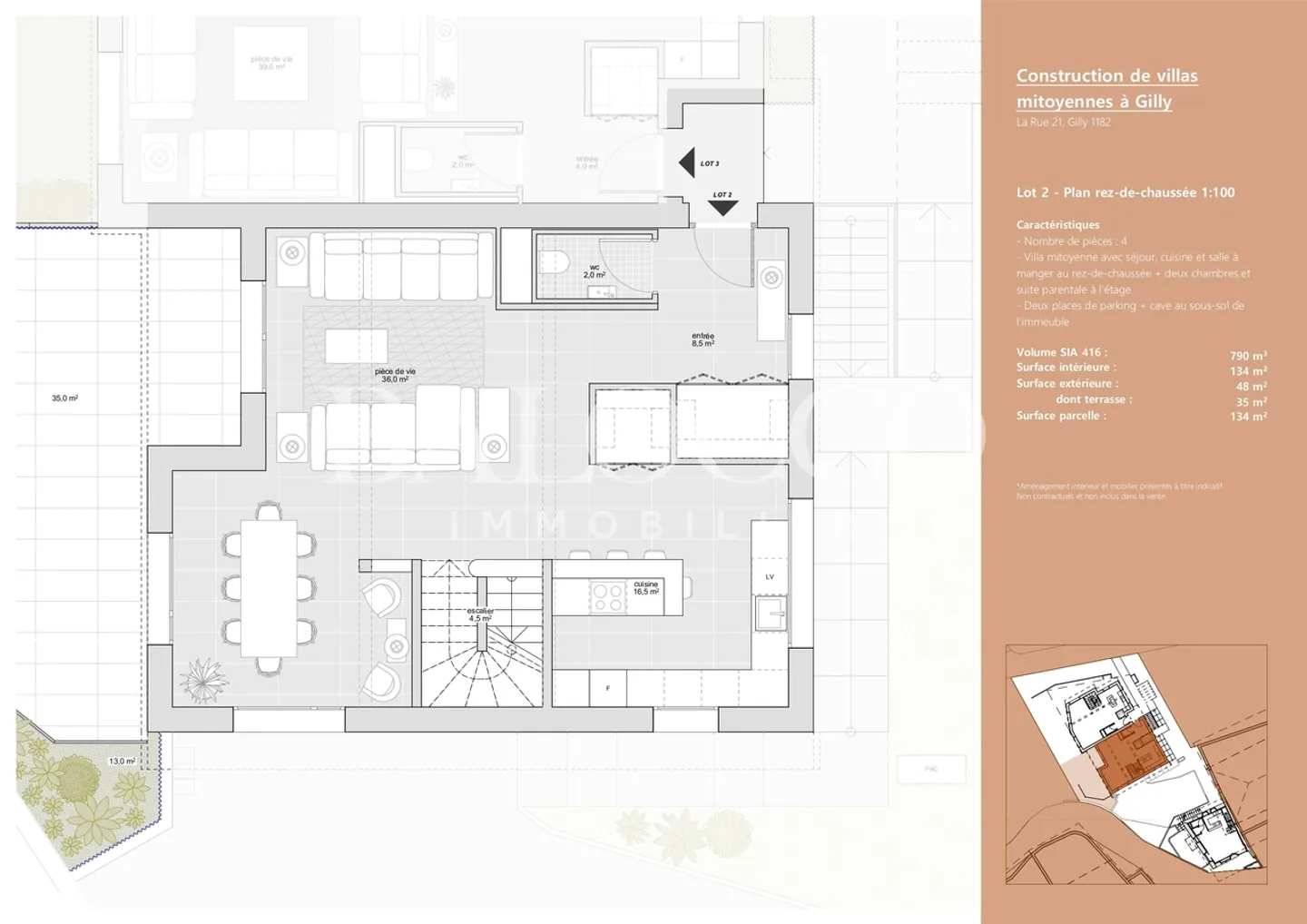 Building Permit in Force - Lot 2 - Semi-Detached Villa in the Heart of the Vaud Vineyard! - Photo 6 of 8