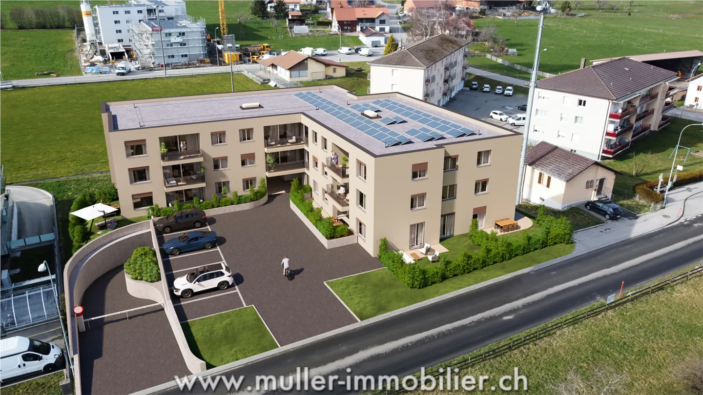 Appartamento 2,5 locali con balcone e vista libera a 5 min da Romont - Foto 11 di 13