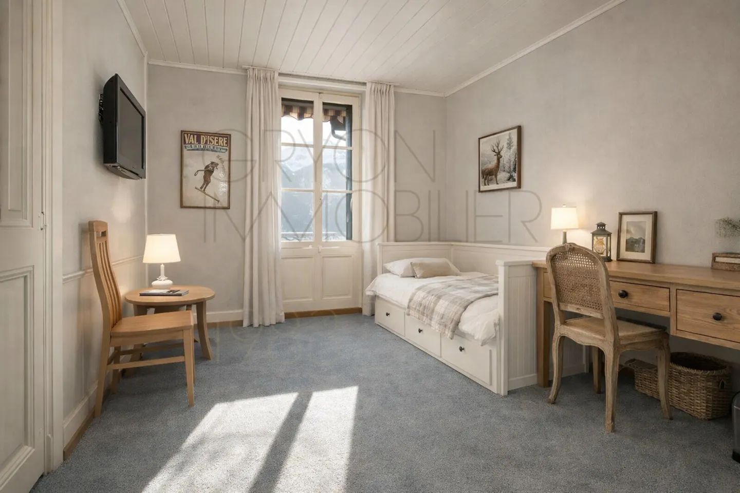4,5 helle Zimmer in einem renovierten ehemaligen Hotel, Zentrum von Gryon - Foto 1 von 13
