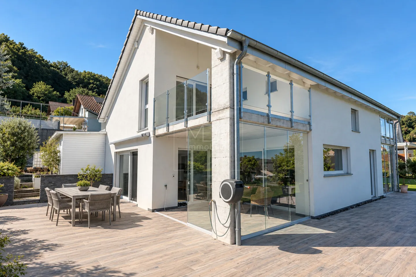 Villa individuelle contemporaine avec vue dégagée à Villeneuve (FR) - Foto 12 von 13