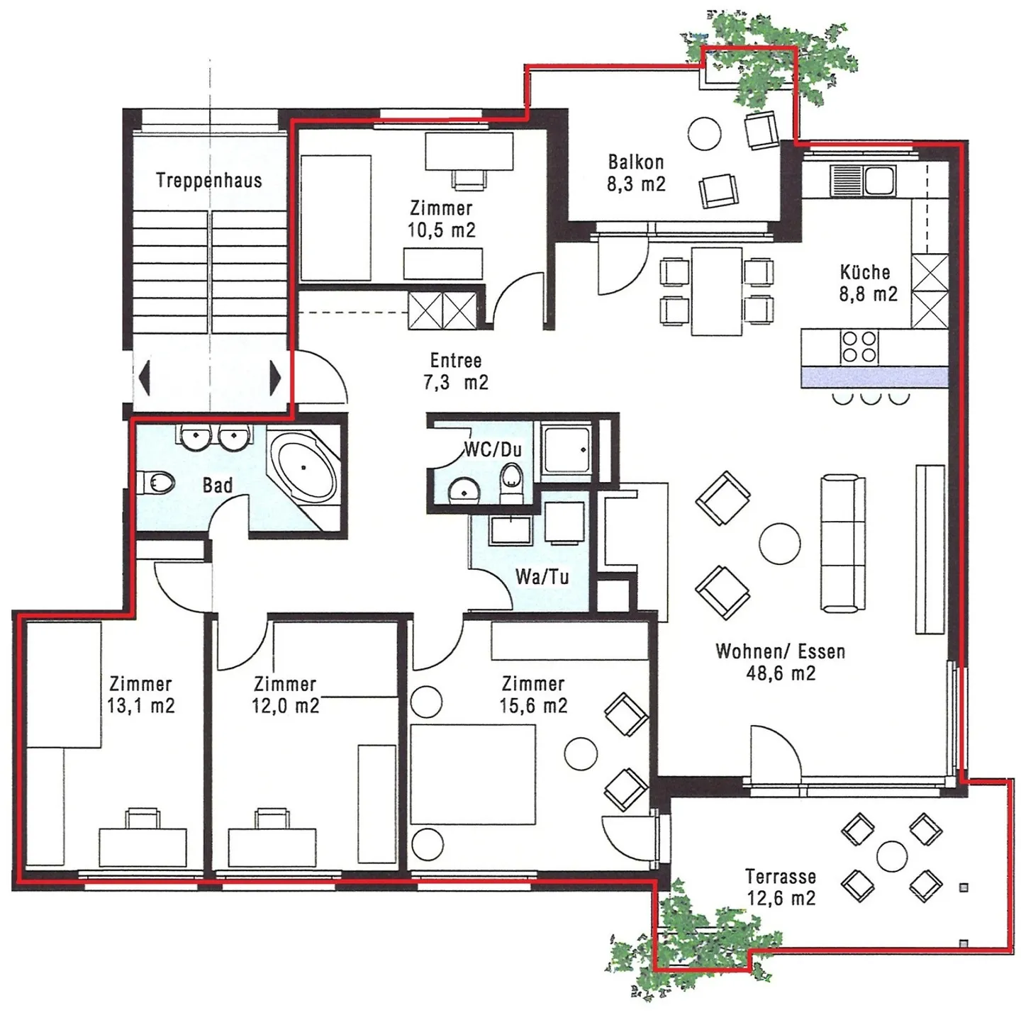 Appartement de 5.5 pièces avec cheminée et jardin ensoleillé - Photo 11 sur 11