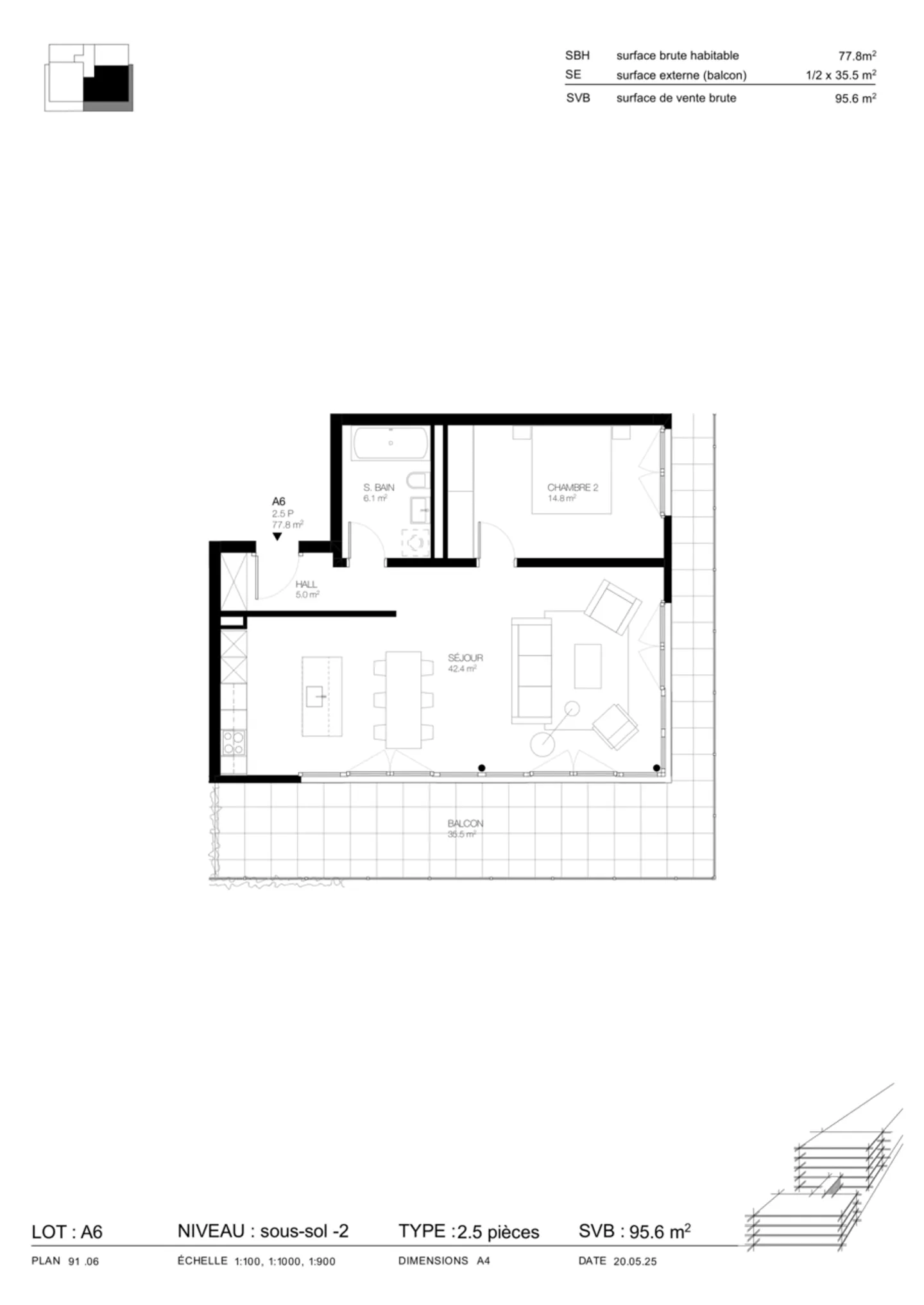 2.5-ROOM APARTMENT ON PLAN IN CORIN - Photo 6 of 6