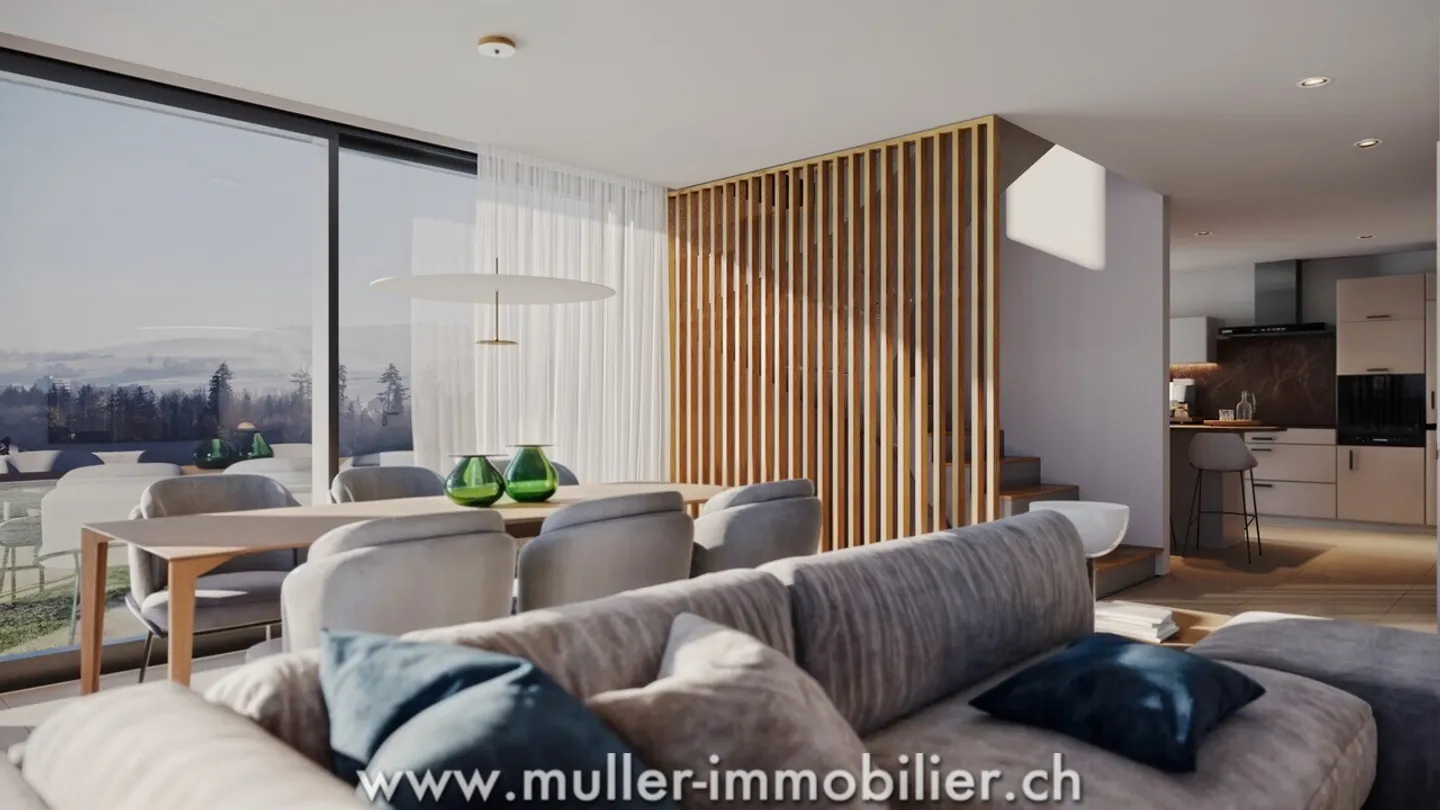 4 moderne Villen mit freiem Blick, nahe Romont - Foto 7 von 12