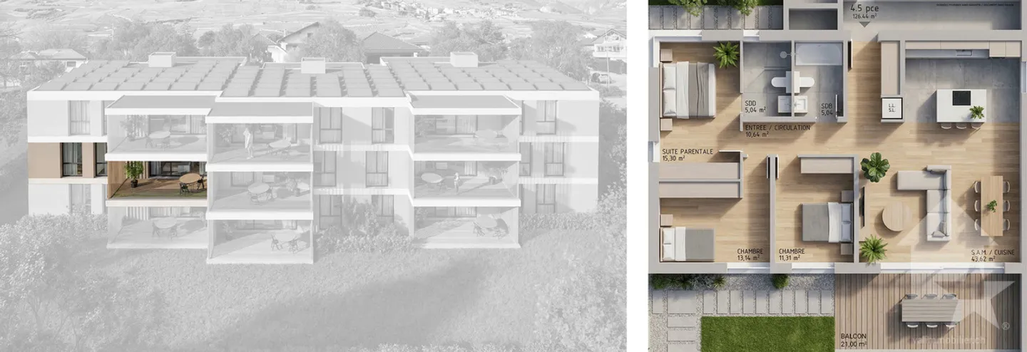 Appartement spacieux avec vue alpine - Photo 12 sur 12