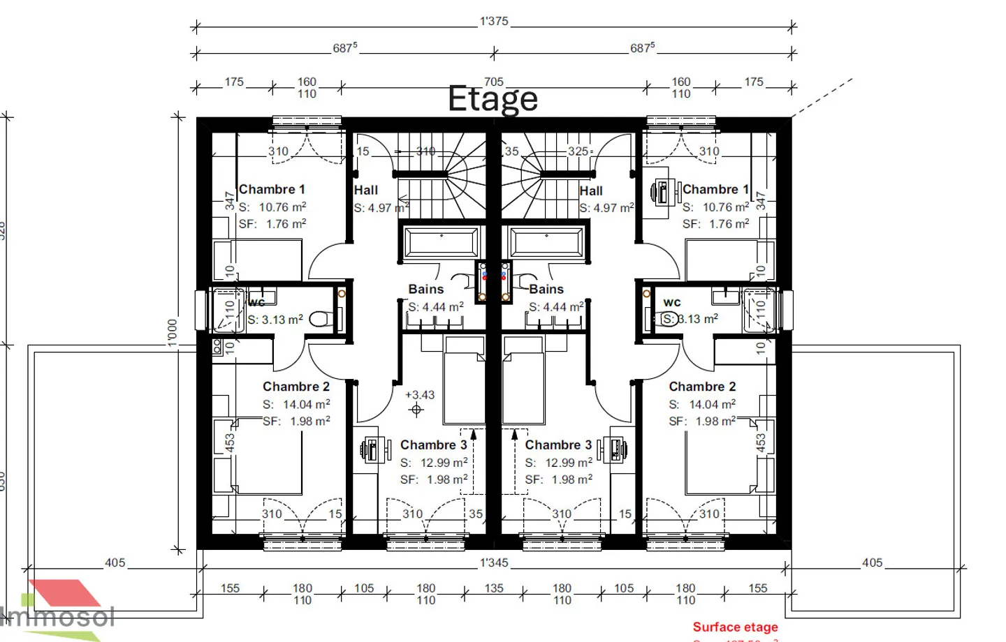Doppelhaus auf Plan - 5,5 Zimmer - Keller - Garten - Garage - Foto 8 von 12