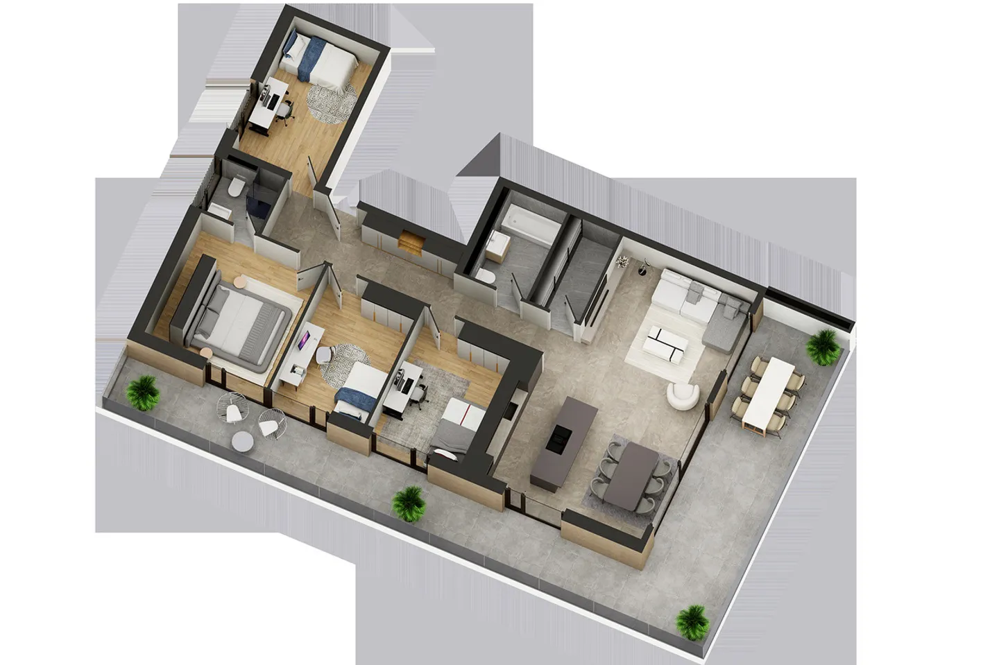 5.5 rooms on plan, contemporary and bright - Photo 3 of 8