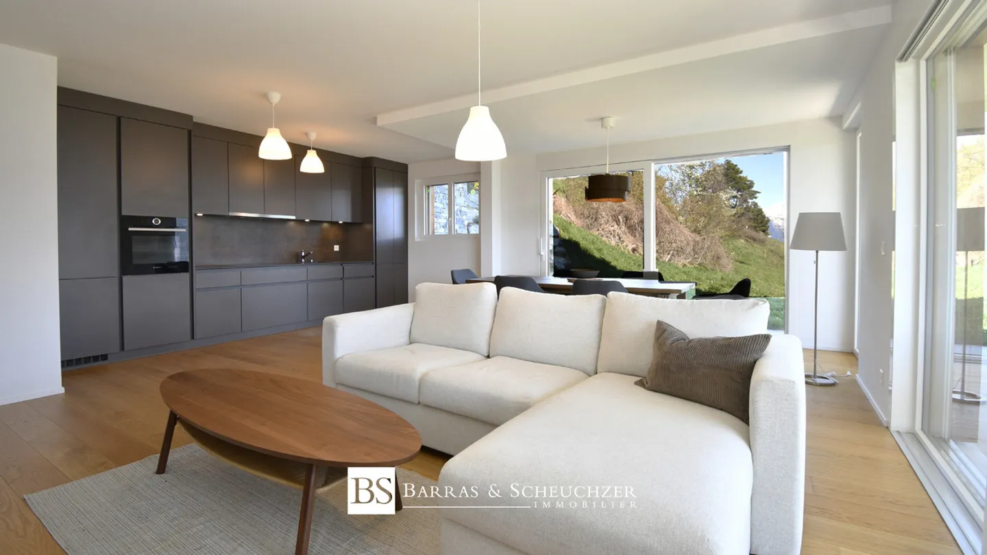 Superbe 4.5 pièces récent avec jardin et vue imprenable - Foto 2 di 10