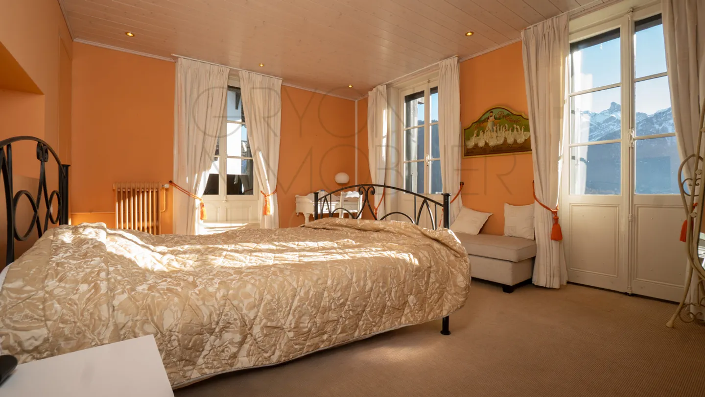 4,5 helle Zimmer in einem renovierten ehemaligen Hotel, Zentrum von Gryon - Foto 12 von 13