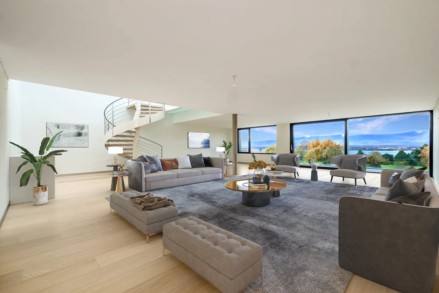 Stupendo duplex attico, 320m2, terrazze, vista mozzafiato, Corsier - Foto 1 di 7
