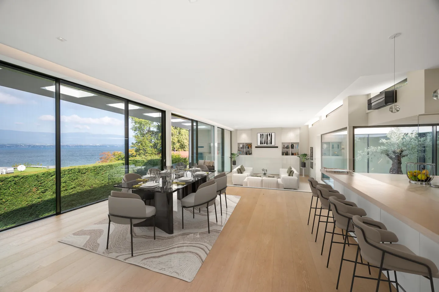 Außergewöhnliche zeitgenössische Villa mit Seeblick und privatem Zugang, Anières - Foto 5 von 13
