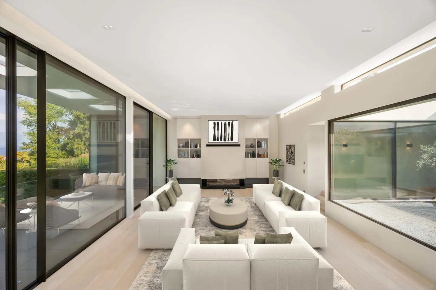 Außergewöhnliche zeitgenössische Villa mit Seeblick und privatem Zugang, Anières - Foto 7 von 13