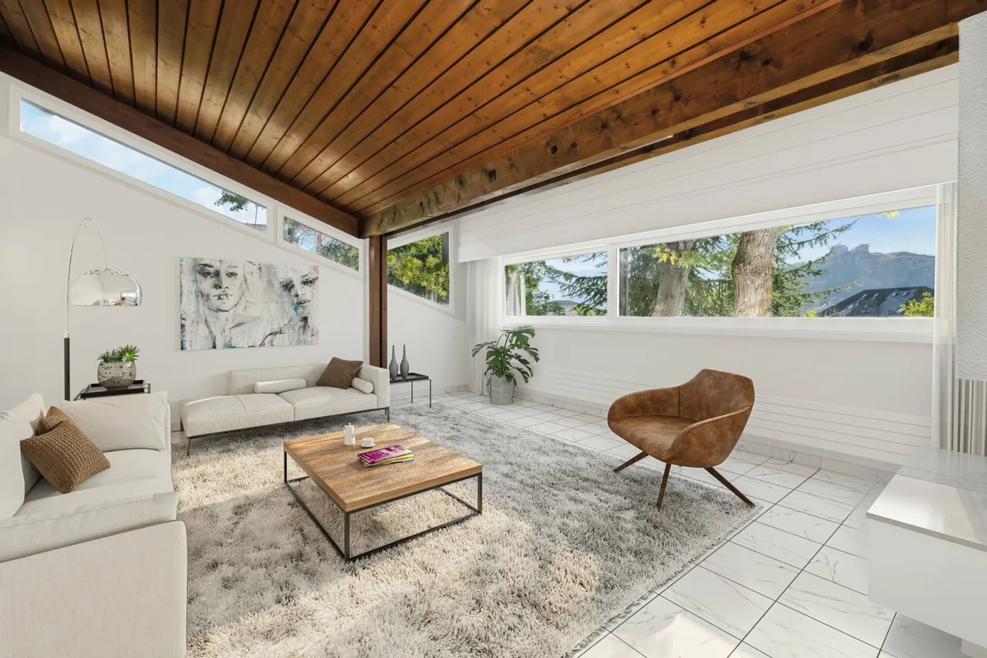 Architektenvilla in Gravelone mit Blick auf die Burgen von Sion - Foto 4 von 13
