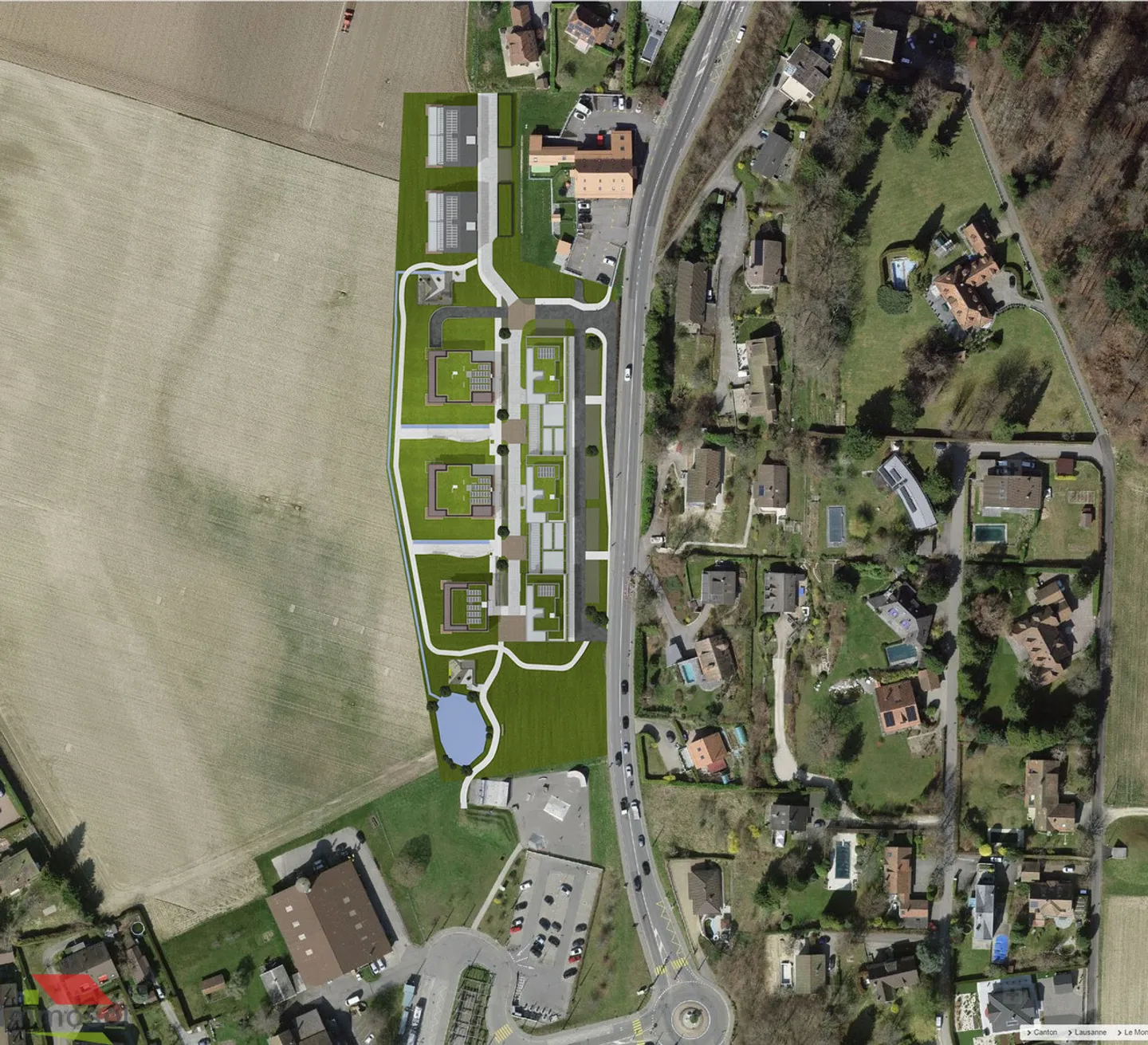 Le Mont - Bureau à louer de 120 m2 au 1er étage - Bâtiment Neuf - Photo 1 sur 6