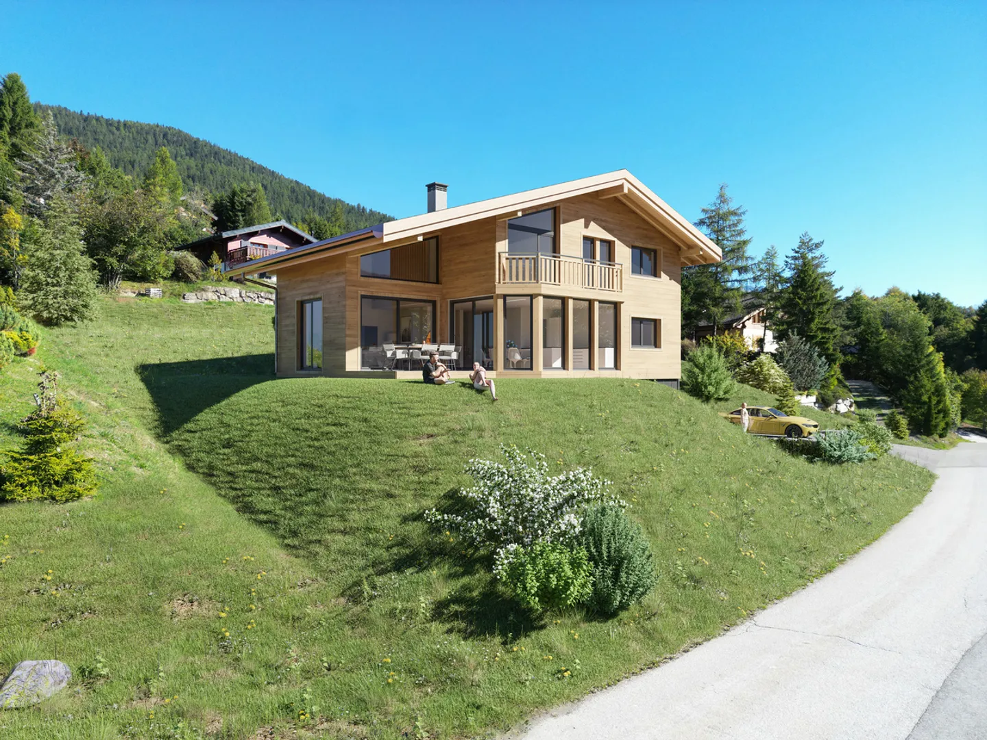 Chalet nuovo a Mayens d'Arbaz - Vista panoramica - Residenza principale - Foto 1 di 4