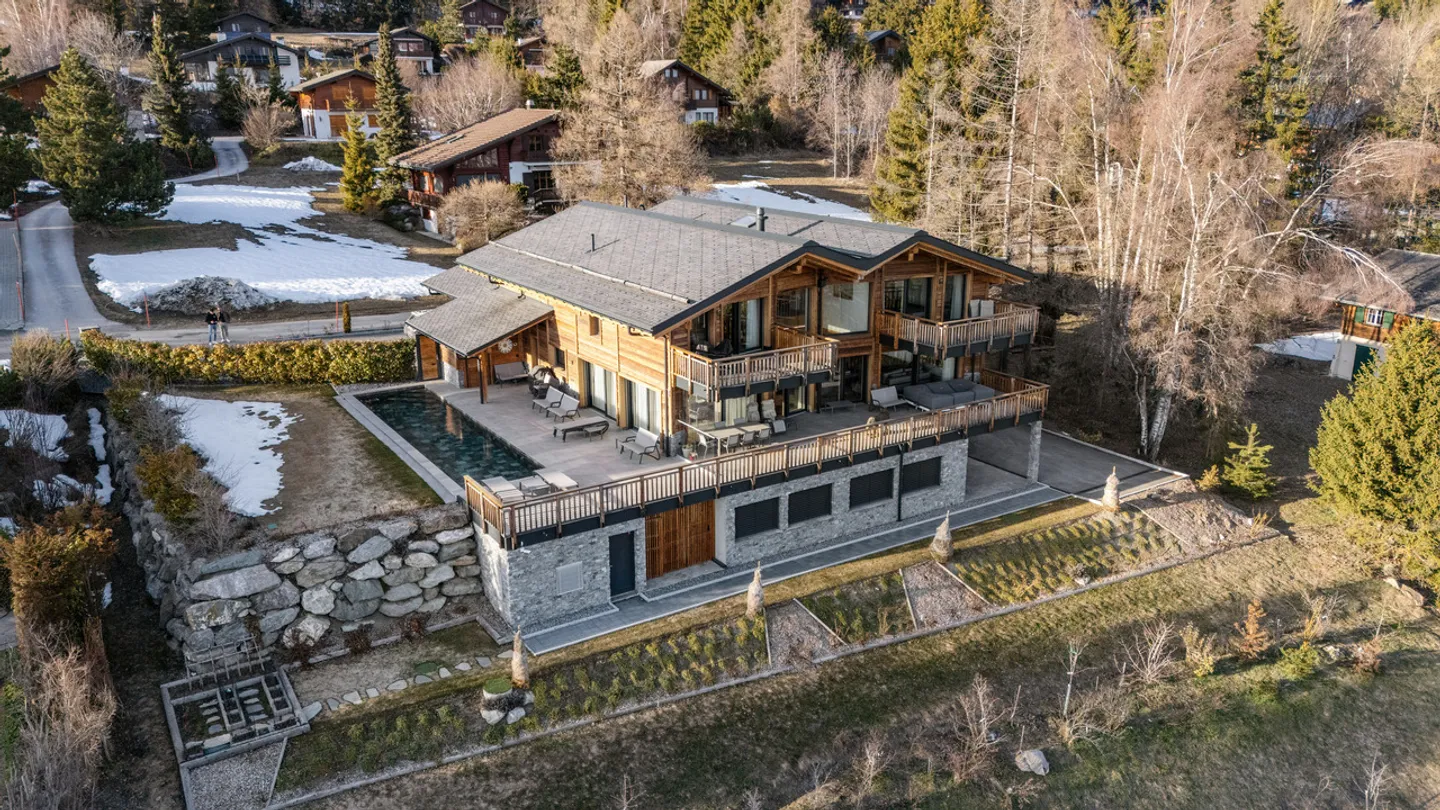 Prestigeträchtiges Chalet in Mayens d'Arbaz - Pool und atemberaubende Aussicht - Foto 9 von 9