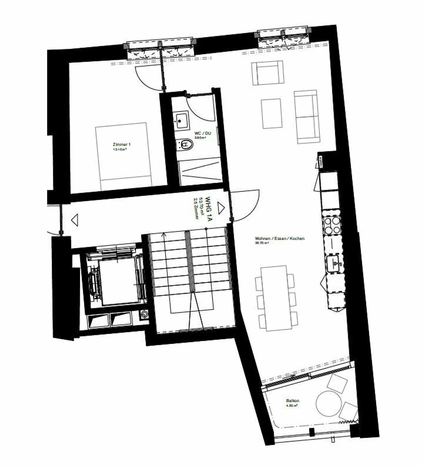 Historische Wohnung mit Balkon - Foto 6 von 6