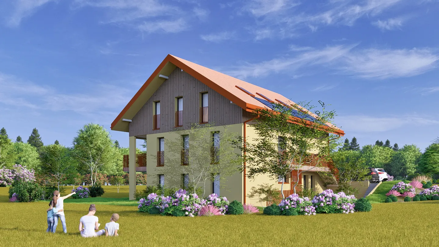4.5-Zimmer-Wohnung mit Garten in Montagny / FR (Los 1) - Foto 3 von 10