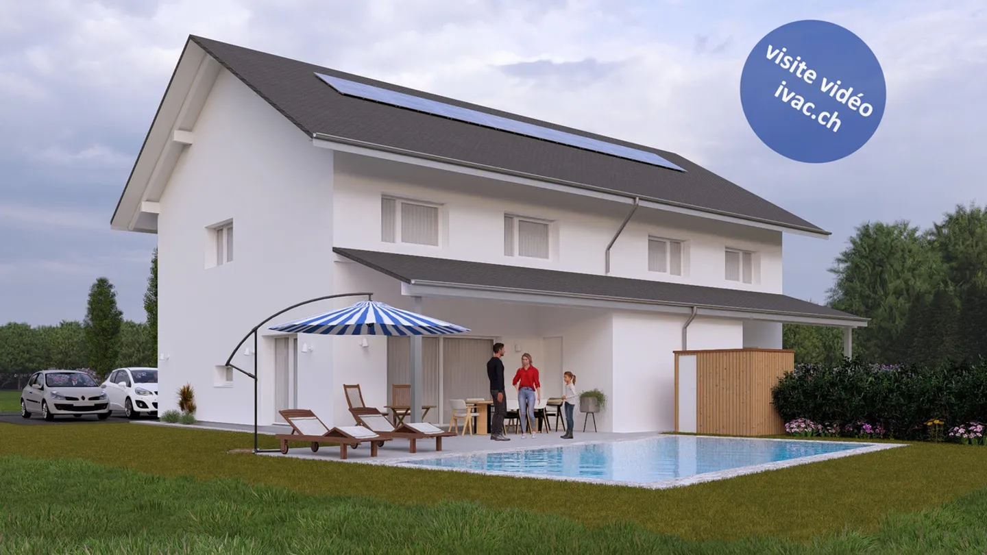 Villa familiare nuova di 5 piani con piscina a Champtauroz / VD - Foto 1 di 13