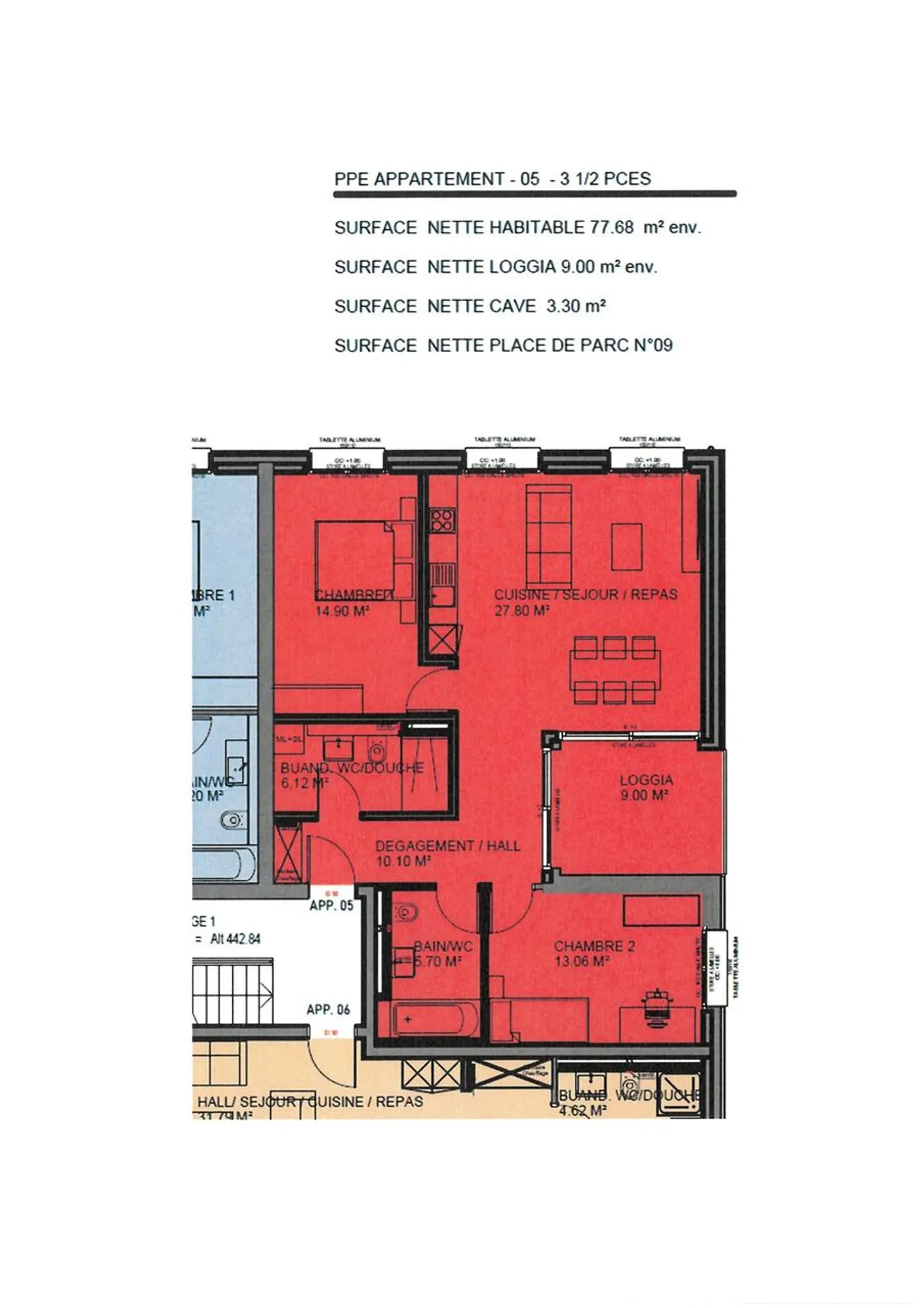 New 3.5-room apartment of approx. 77 m2 in the center of Domdidier / FR - Photo 10 of 10