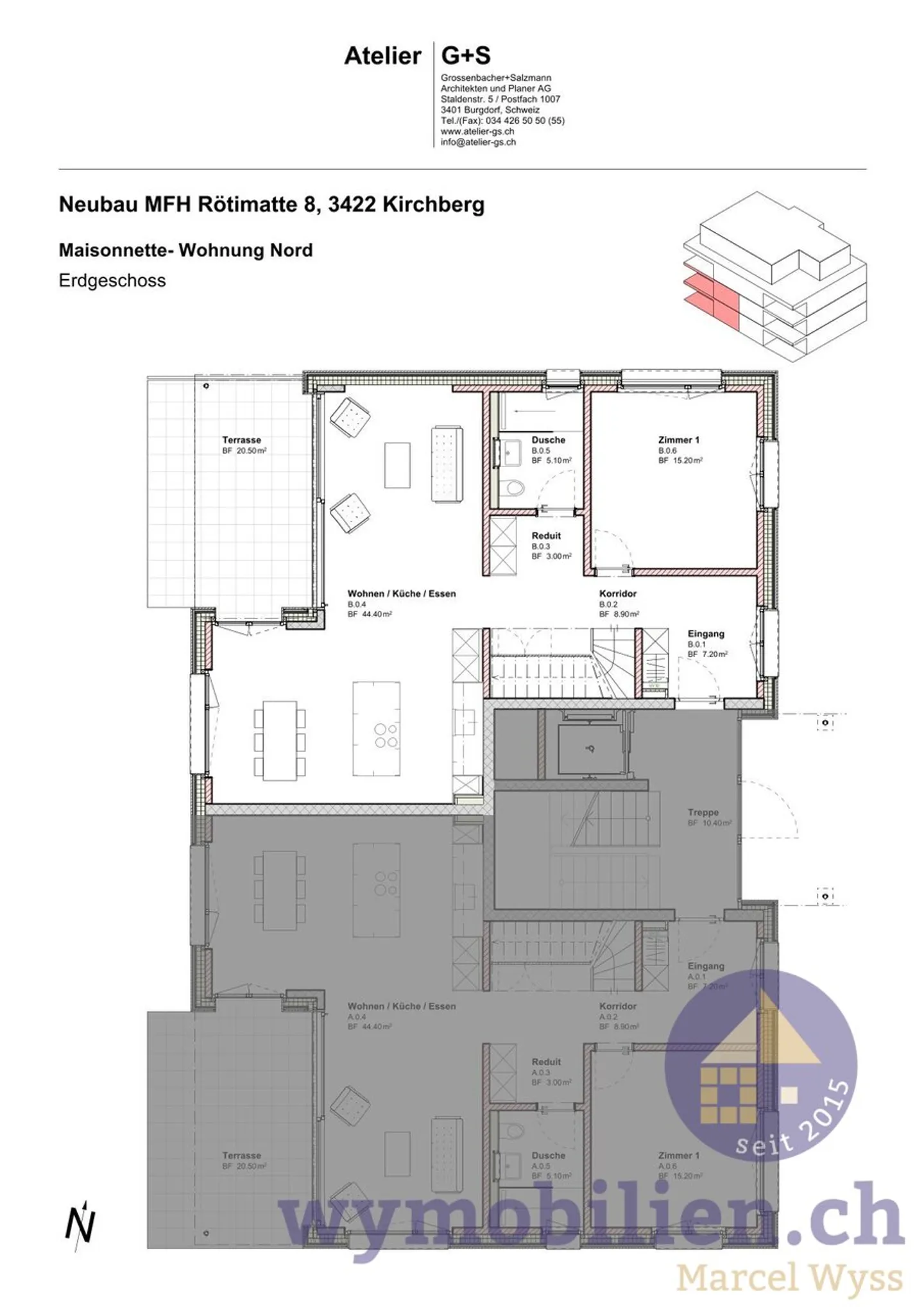 Nuova costruzione Kirchberg: Maisonette di 6 stanze con 226m2 di superficie utile - Foto 10 di 13