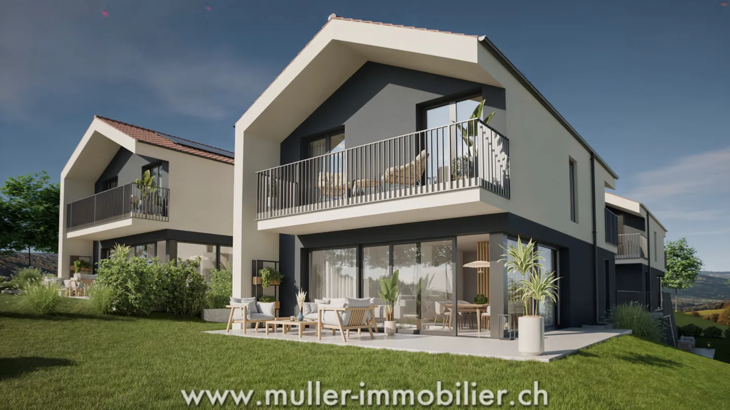 4 moderne Villen mit freiem Blick, nahe Romont - Foto 4 von 12
