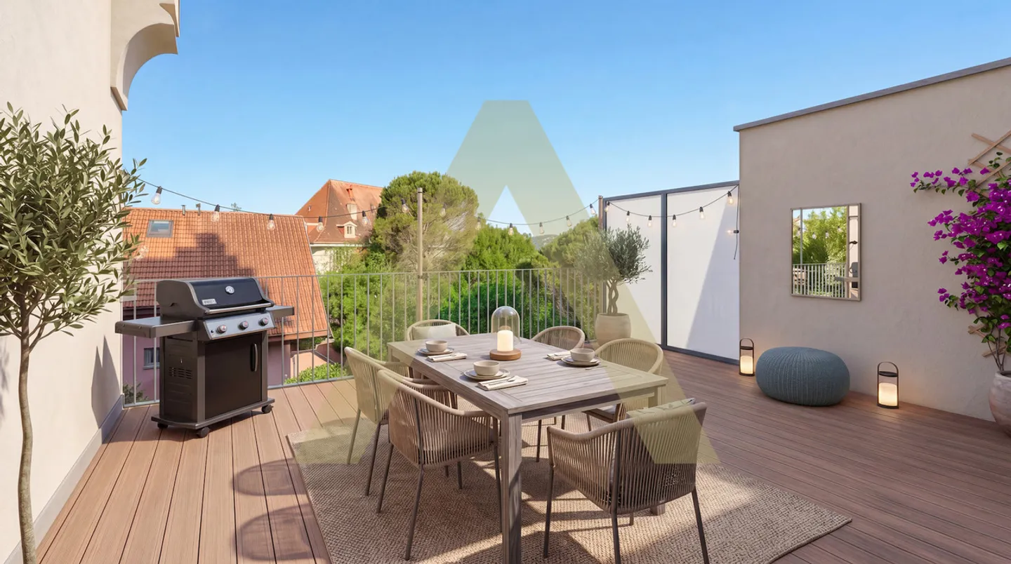 Duplex type loft avec grande terrasse et proche du lac - Foto 7 von 12