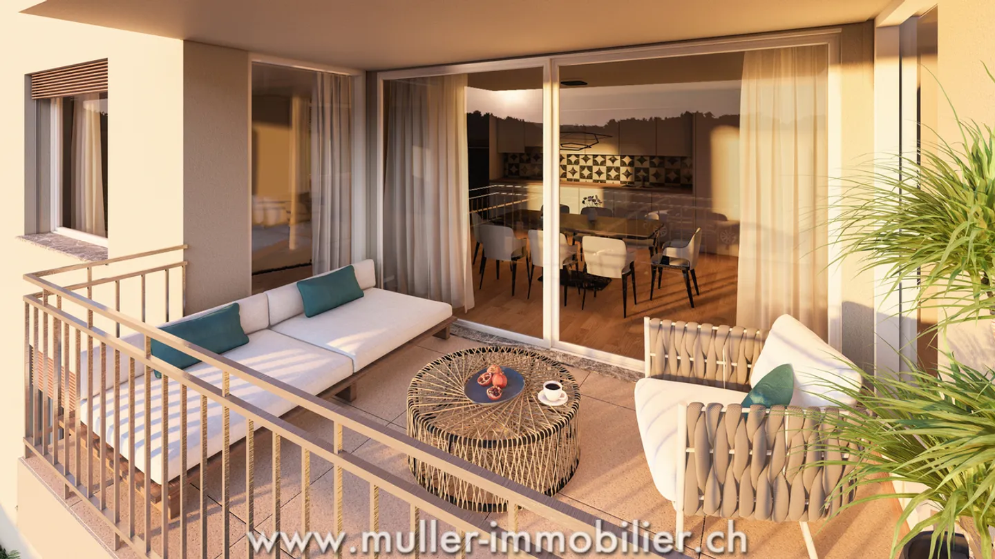 Charmante 2,5 Zimmer mit Balkon und freiem Blick 4 Min von Ursy - Foto 3 von 13