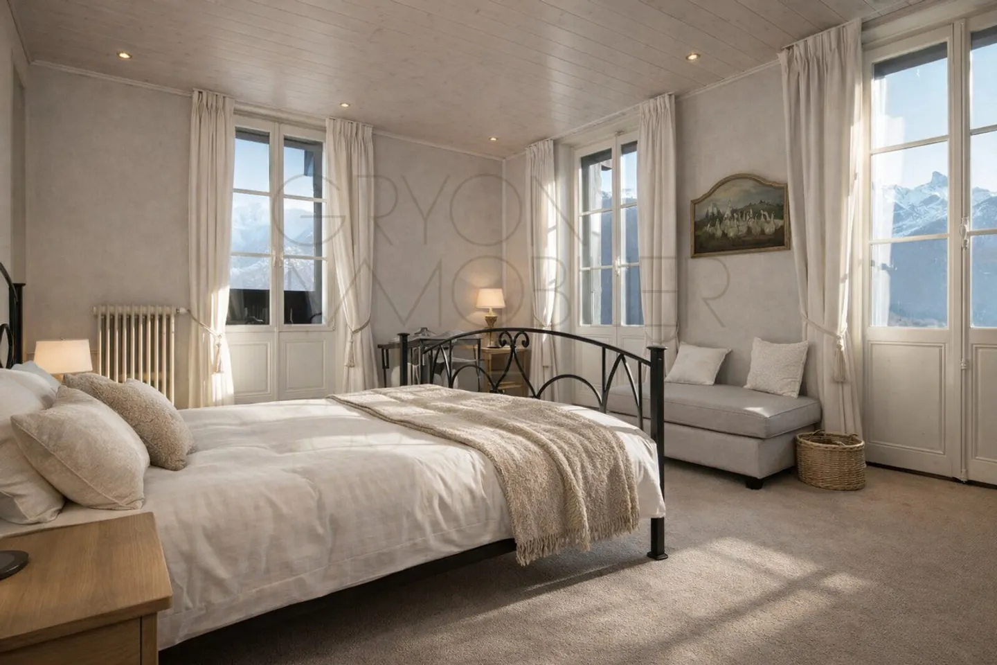 4,5 helle Zimmer in einem renovierten ehemaligen Hotel, Zentrum von Gryon - Foto 3 von 13