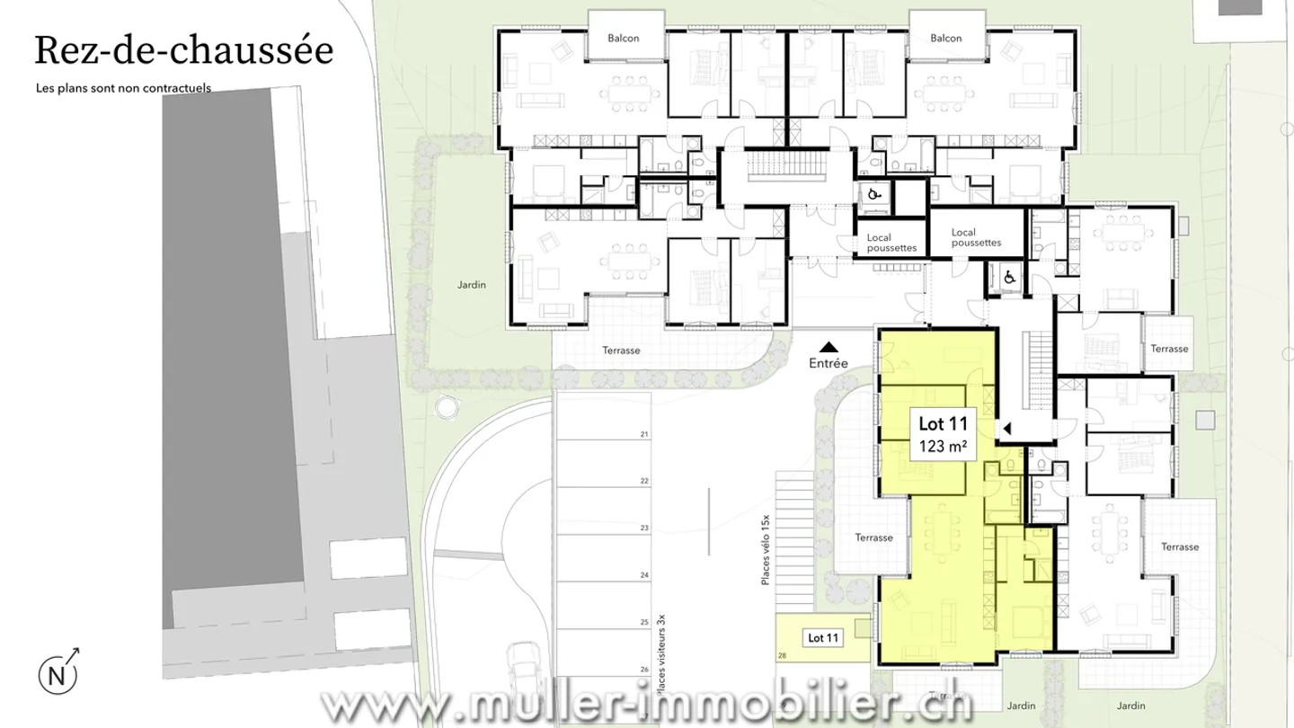 Ampio appartamento 5,5 con 2 terrazze e grande giardino a Siviriez! - Foto 5 di 13