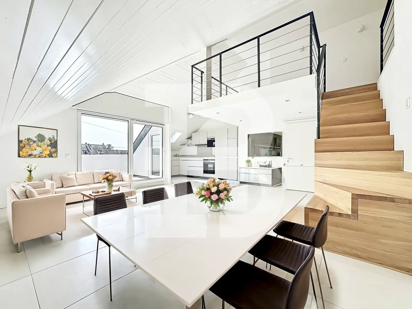 3.5-room penthouse with view 1 bedroom - 1 mezzanine - 2 terraces - Photo 1 of 9