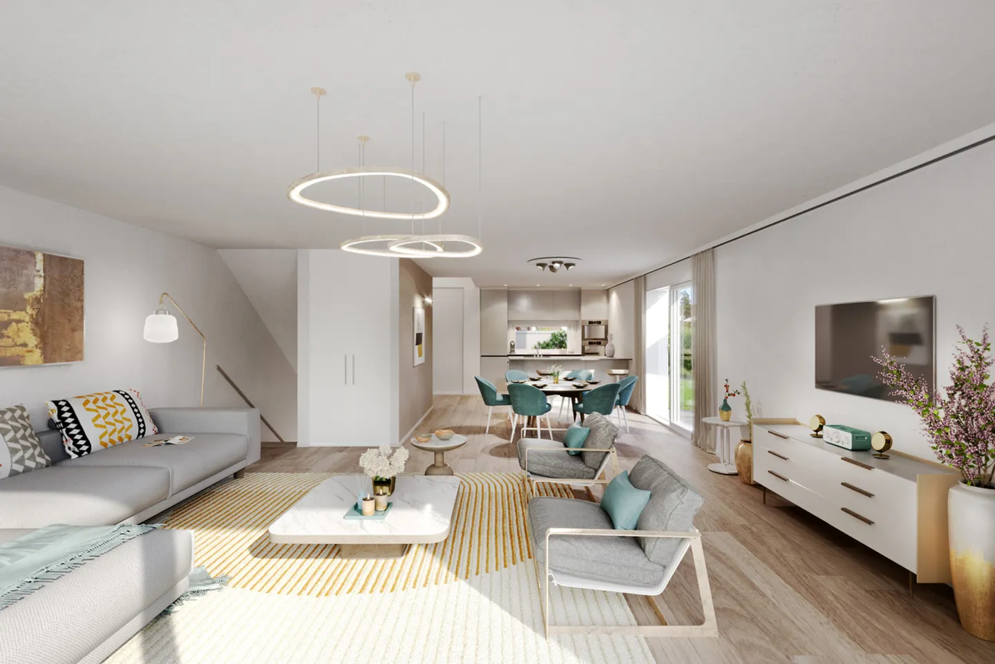 Villa nuova con tetto a capanna e giardino in un quartiere residenziale - Foto 4 di 10