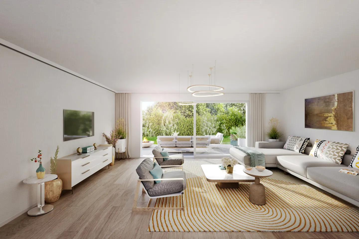Villa nuova con tetto a capanna e giardino in un quartiere residenziale - Foto 5 di 10