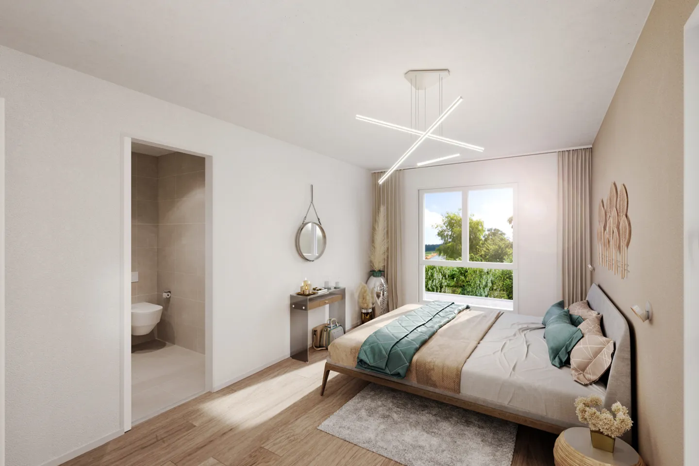 Villa nuova con tetto a capanna e giardino in un quartiere residenziale - Foto 6 di 10