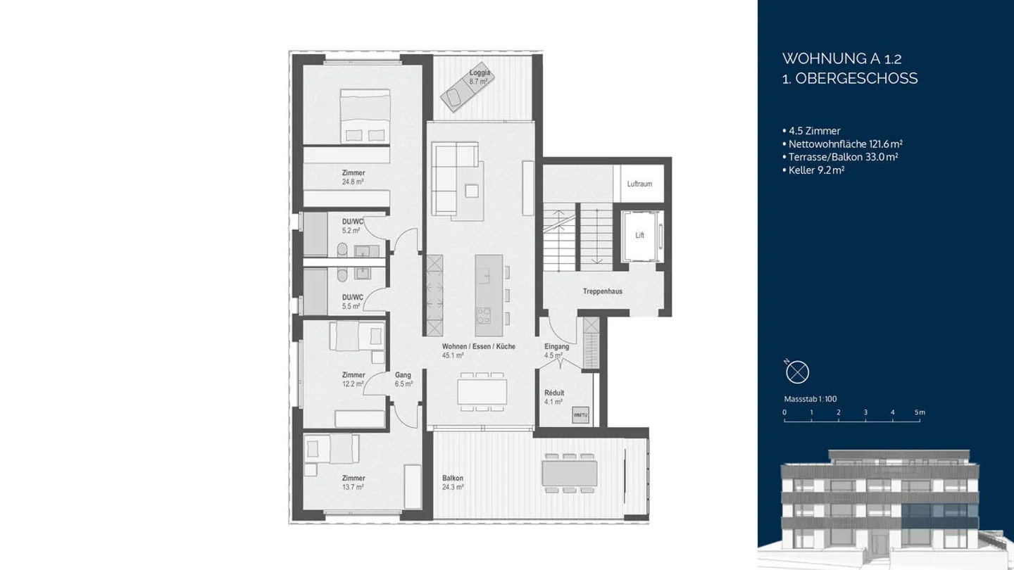 4½-Zimmer-Wohntraum mit Seesicht - Loggia und Balkon inklusive - Foto 6 von 8