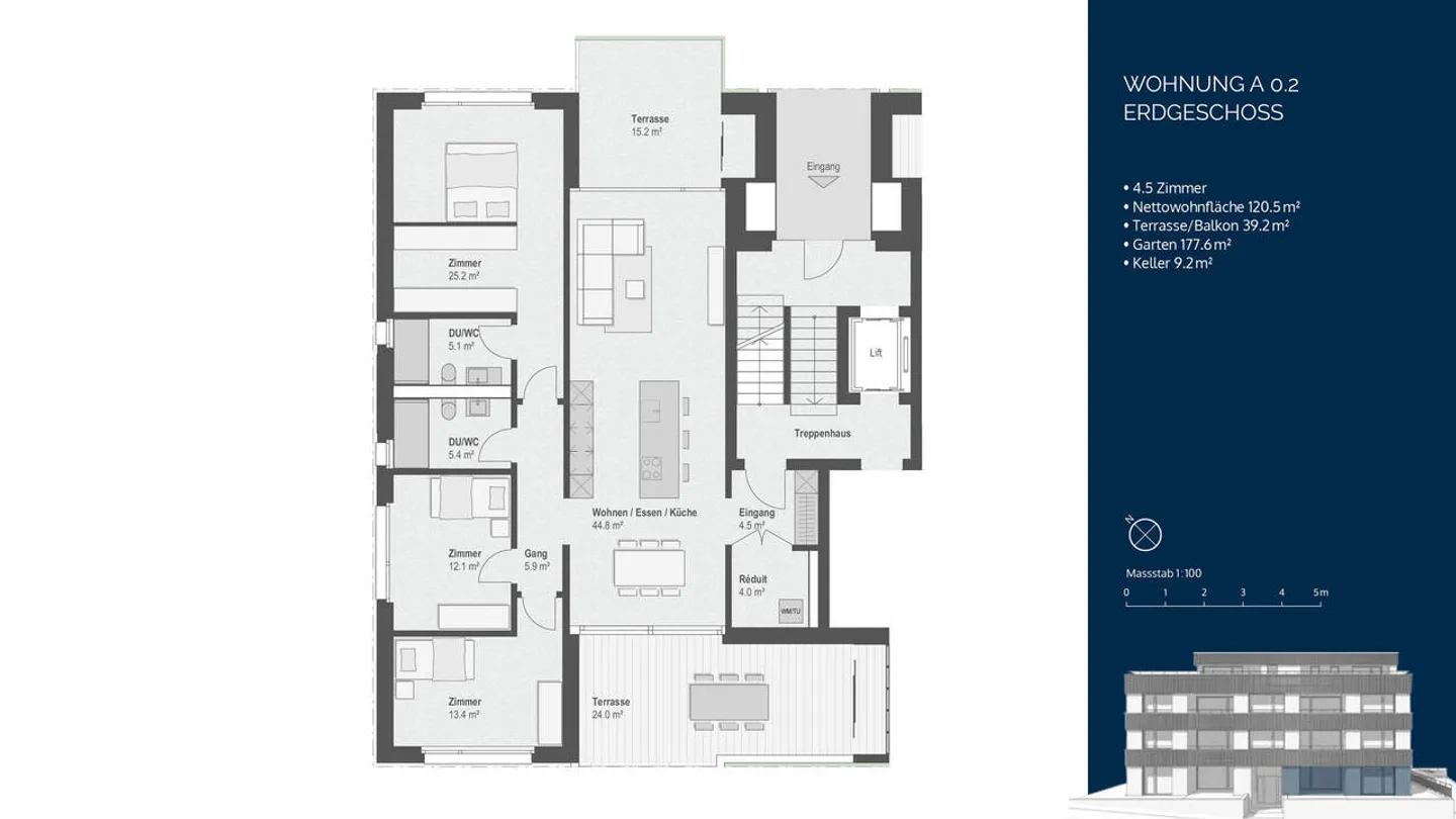 4½-Zimmer-Wohnoase mit grossem Garten, zwei Terrassen und viel Raum - Foto 9 von 11