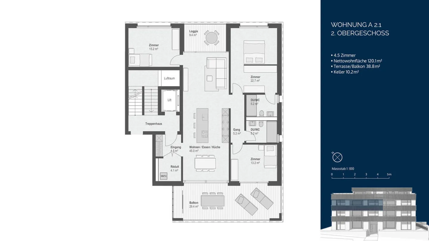 4½-Zimmer-Wohntraum mit Seesicht - Loggia und Balkon inklusive - Foto 6 von 8