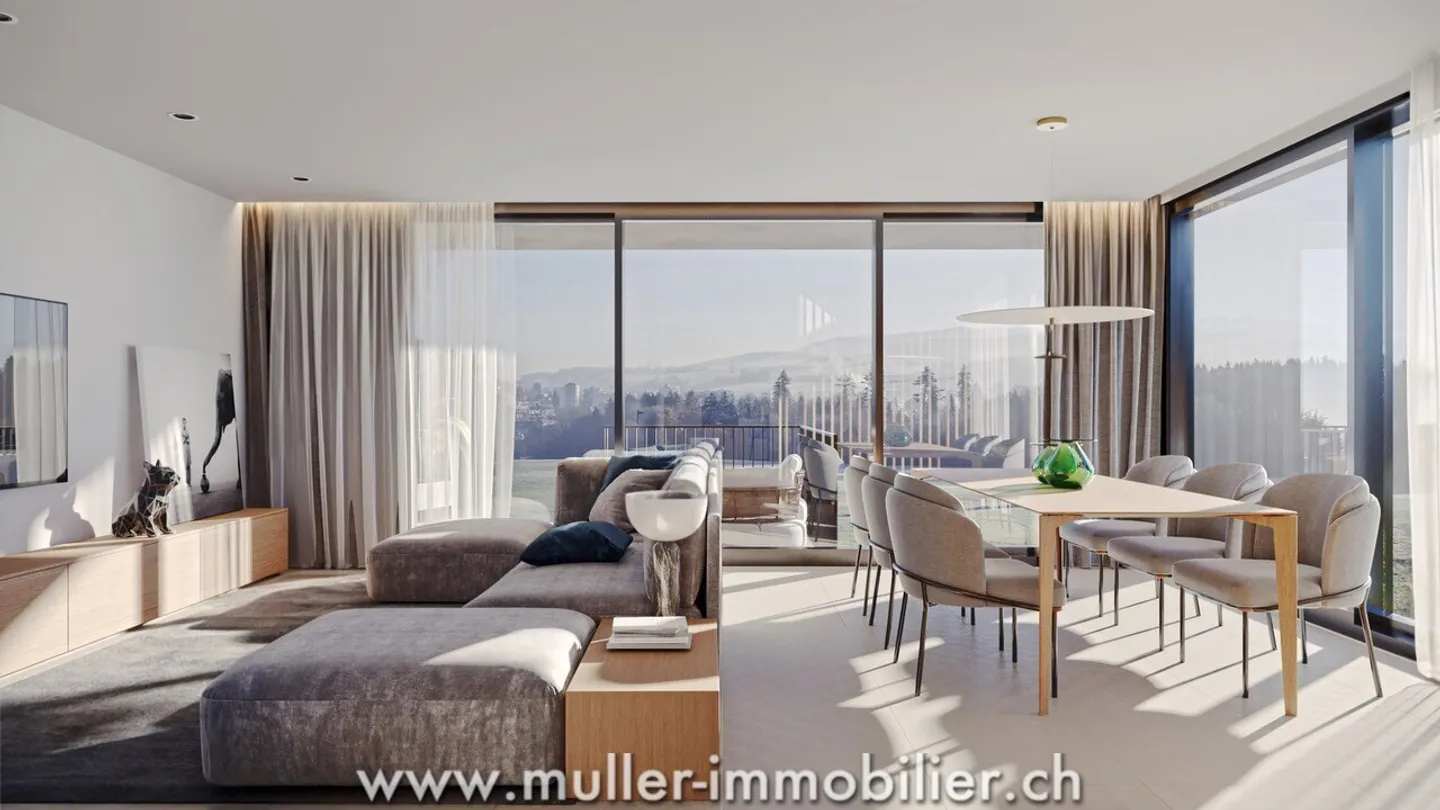 4 moderne Villen mit freiem Blick, nahe Romont - Foto 6 von 12