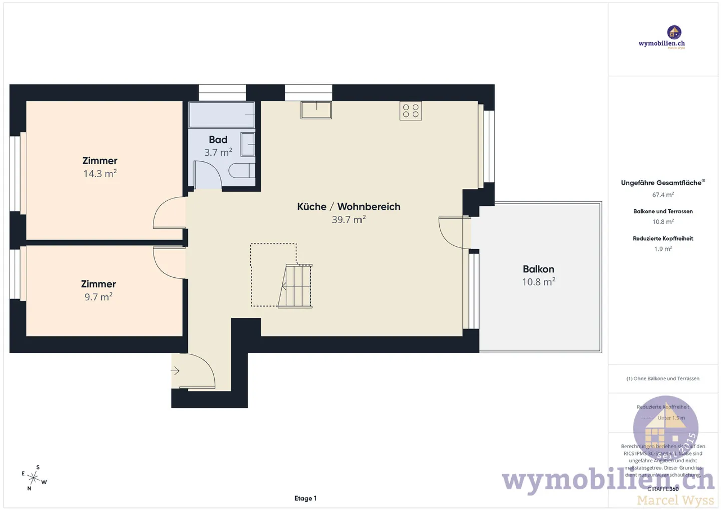 Maisonette attraente di 4,5 stanze a Oberönz - Foto 12 di 13
