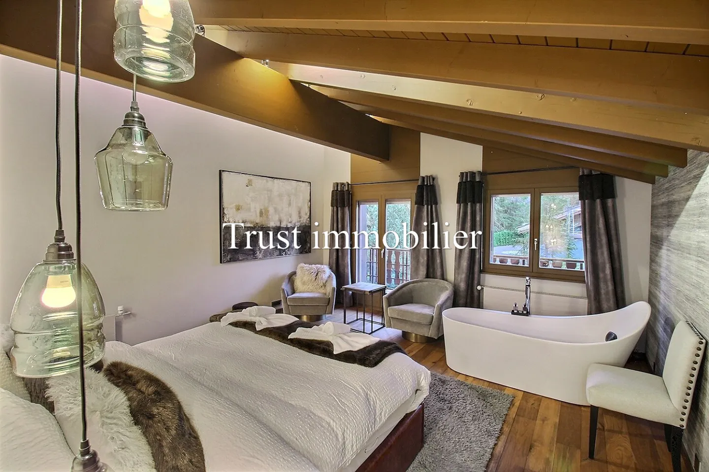 Incredible 4.5 room penthouse for rent, near Crans center - Photo 9 of 13