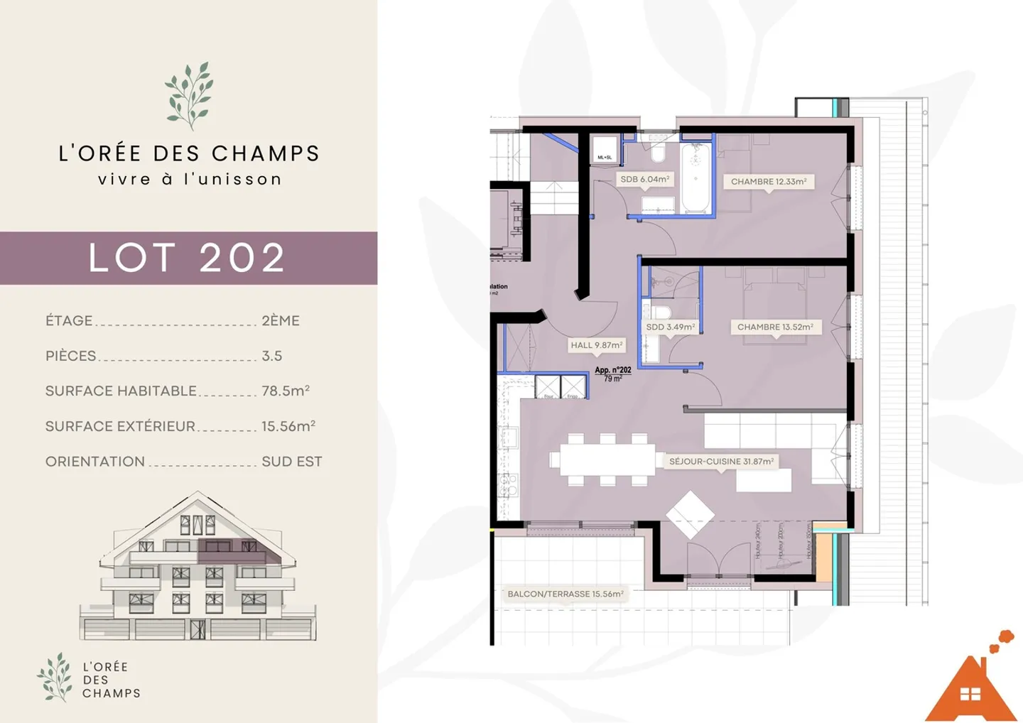 Dans immeuble neuf, appartement 3,5 pces au 2ème étage - Photo 7 sur 13