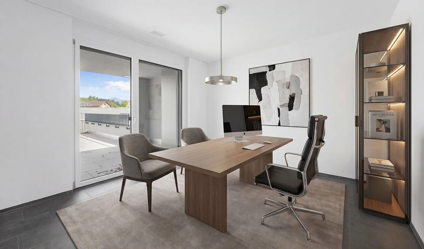 Première occupation : Espace de bureau / cabinet moderne avec terrasse et vue sur le Pilatus - Photo 2 sur 6